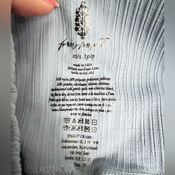 Free People Good Karma leggings NWOT xs/s light slate blue - Picture 8 of 8